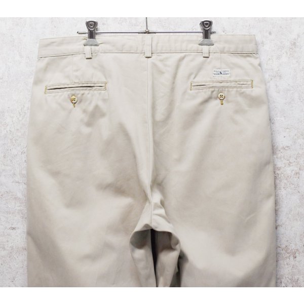 画像5: 90's~【ラルフローレン】POLO RALPH LAUREN【ベージュ】2タック【コットンパンツ】テーパードシルエット【36×32】 