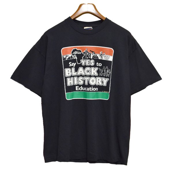 画像3: 【~90's】USA製【ビンテージ】【RED OAK】【黒】【SAY YES BLACK HISTORY】【Tシャツ】【サイズXL】 