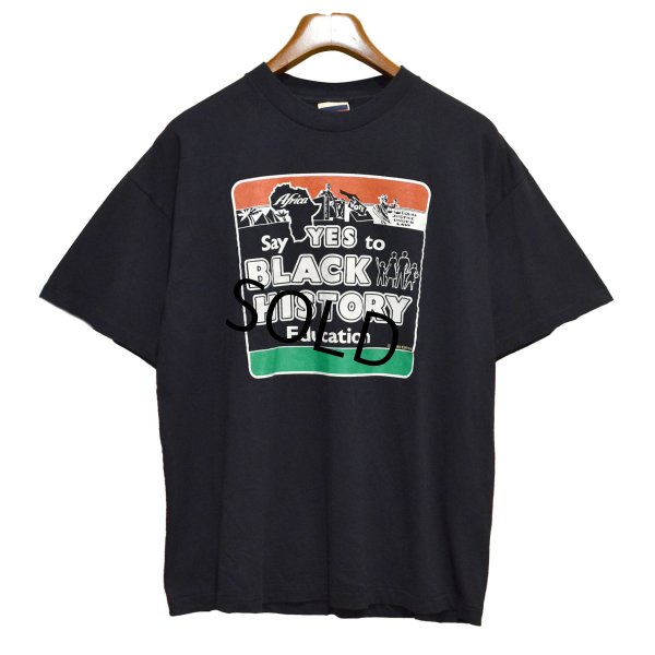 画像3: 【~90's】USA製【ビンテージ】【RED OAK】【黒】【SAY YES BLACK HISTORY】【Tシャツ】【サイズXL】 