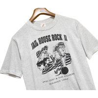 【90's】【USA製】【ビンテージ】【JERZEES】ジャージーズ【JAIL HOUSE ROCK IL】プリント【グレー】【Tシャツ】【サイズL】 