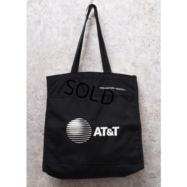 画像3: ほぼ未使用【ビンテージ】【AT & T】黒【マチ付き】【ナイロン】【トートバッグ】 