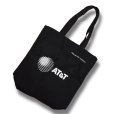 画像1: ほぼ未使用【ビンテージ】【AT & T】黒【マチ付き】【ナイロン】【トートバッグ】<br> (1)