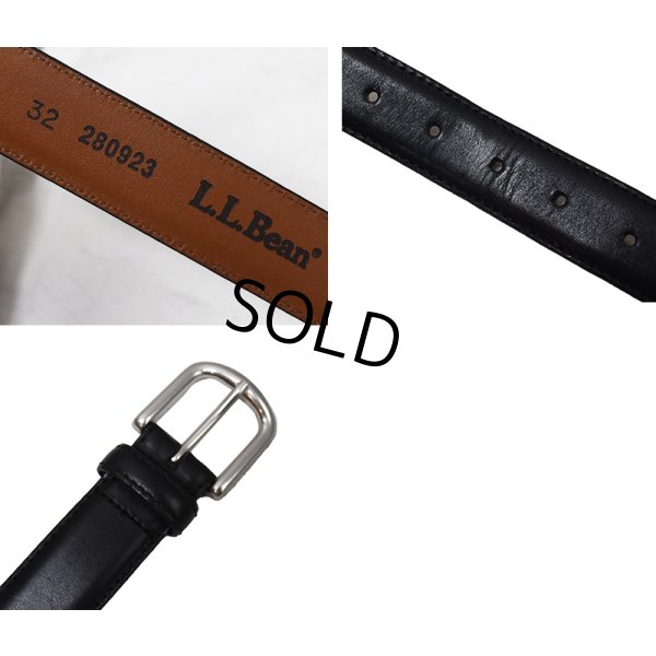画像2: 【程度良好】USA製【ビンテージ】【L.L.Bean】【黒】【レザーベルト】【W32】 