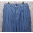 画像4: 【ビンテージ】カナダ製【St.Michael】MARKS & SPENCER【水色】２タック【コットンパンツ】テーパードシルエット【32ｘ29】<br> (4)