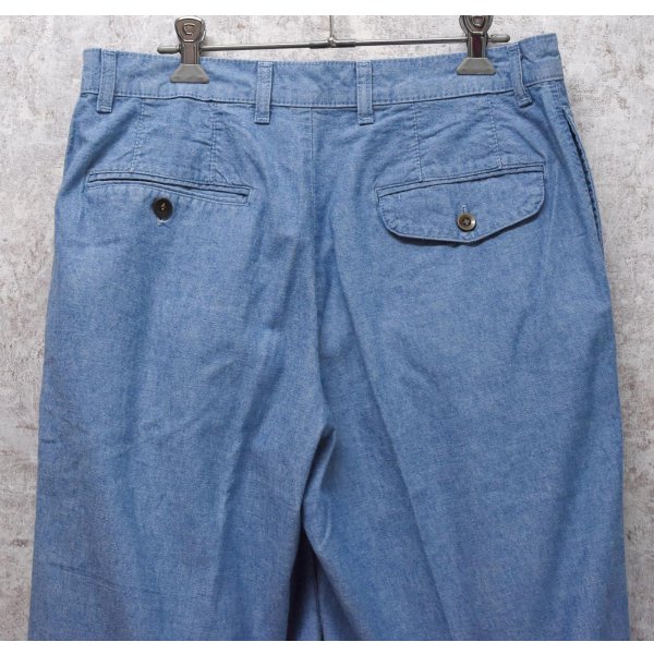 画像6: 【ビンテージ】カナダ製【St.Michael】MARKS & SPENCER【水色】２タック【コットンパンツ】テーパードシルエット【32ｘ29】 