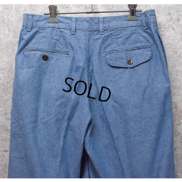 画像6: 【ビンテージ】カナダ製【St.Michael】MARKS & SPENCER【水色】２タック【コットンパンツ】テーパードシルエット【32ｘ29】 