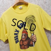 ビンテージ【port & company】ポートアンドカンパニー【RELAX BRO】ビッグフットｘラクロス【Ｔシャツ】【サイズＭ】 
