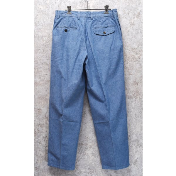 画像5: 【ビンテージ】カナダ製【St.Michael】MARKS & SPENCER【水色】２タック【コットンパンツ】テーパードシルエット【32ｘ29】 