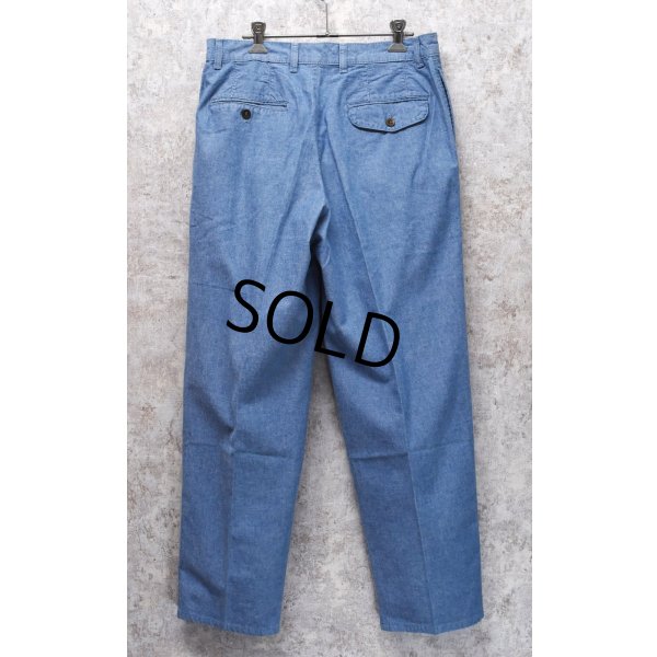 画像5: 【ビンテージ】カナダ製【St.Michael】MARKS & SPENCER【水色】２タック【コットンパンツ】テーパードシルエット【32ｘ29】 