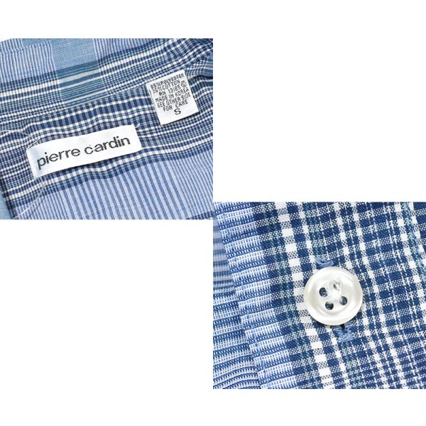 画像2: ビンテージ【pierre cardin】ピエールカルダン【青チェック】半袖【シャツ】【サイズS】 