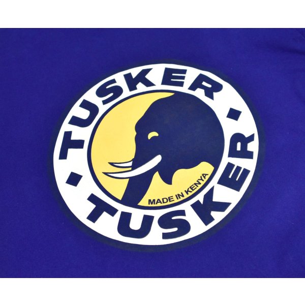 画像3: ケニア製【ビンテージ】【TUSKER】【象】ゾウ【紺地】プリント【Tシャツ】【サイズL程度】 