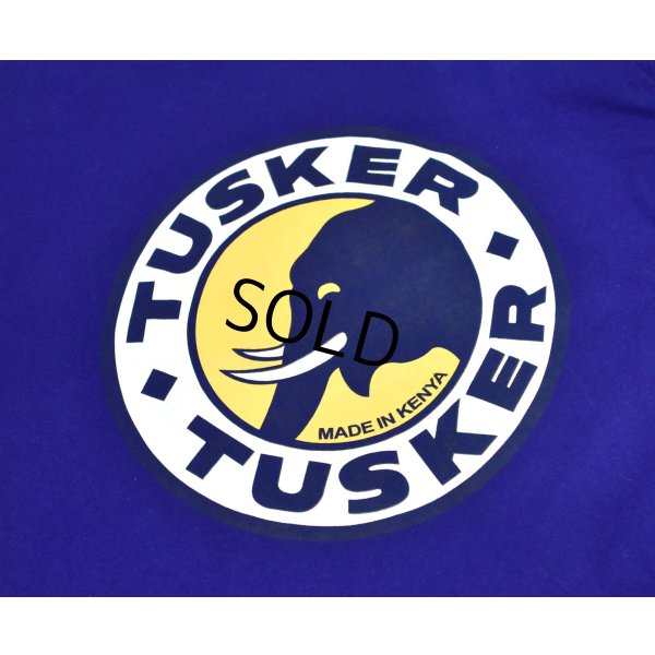 画像3: ケニア製【ビンテージ】【TUSKER】【象】ゾウ【紺地】プリント【Tシャツ】【サイズL程度】 