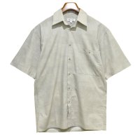 ほぼ未使用【ビンテージ】【pierre cardin】ピエールカルダン【ベージュ】柄入り【半袖】開襟シャツ【オープンカラーシャツ】サイズS 