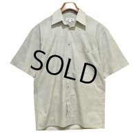 ほぼ未使用【ビンテージ】【pierre cardin】ピエールカルダン【ベージュ】柄入り【半袖】開襟シャツ【オープンカラーシャツ】サイズS 