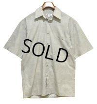 ほぼ未使用【ビンテージ】【pierre cardin】ピエールカルダン【ベージュ】柄入り【半袖】開襟シャツ【オープンカラーシャツ】サイズS 
