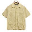 画像1: 【ビンテージ】THE HAVANERA SHIRTS【ベージュ】キューバシャツ【半袖開襟シャツ】オープンカラーシャツ【サイズM】 <br> (1)
