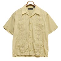 【ビンテージ】THE HAVANERA SHIRTS【ベージュ】キューバシャツ【半袖開襟シャツ】オープンカラーシャツ【サイズM】  