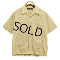 【ビンテージ】THE HAVANERA SHIRTS【ベージュ】キューバシャツ【半袖開襟シャツ】オープンカラーシャツ【サイズM】  