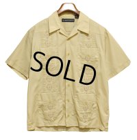【ビンテージ】THE HAVANERA SHIRTS【ベージュ】キューバシャツ【半袖開襟シャツ】オープンカラーシャツ【サイズM】  