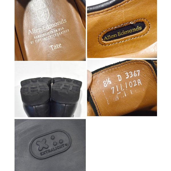 画像2: USA製【アレンエドモンズ】【Allen Edmonds】【黒】【ストレートチップ】コンフォートシューズ【8 1/2D】【26.5cm程度】 