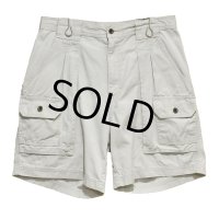 90's~ ビンテージ【Eddie Bauer】エディーバウアー 【白タグ】【２タック】オフホワイト【ブッシュショーツ】【短パン】【W31】 