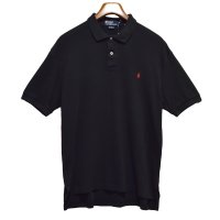 【ビンテージ】【オールドラルフローレン】POLO RALPH LAUREN 【黒】無地 コットン【ポロシャツ】【サイズM】  