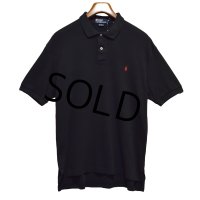 【ビンテージ】【オールドラルフローレン】POLO RALPH LAUREN 【黒】無地 コットン【ポロシャツ】【サイズM】  