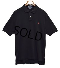 【ビンテージ】【オールドラルフローレン】POLO RALPH LAUREN 【黒】無地 コットン【ポロシャツ】【サイズM】  