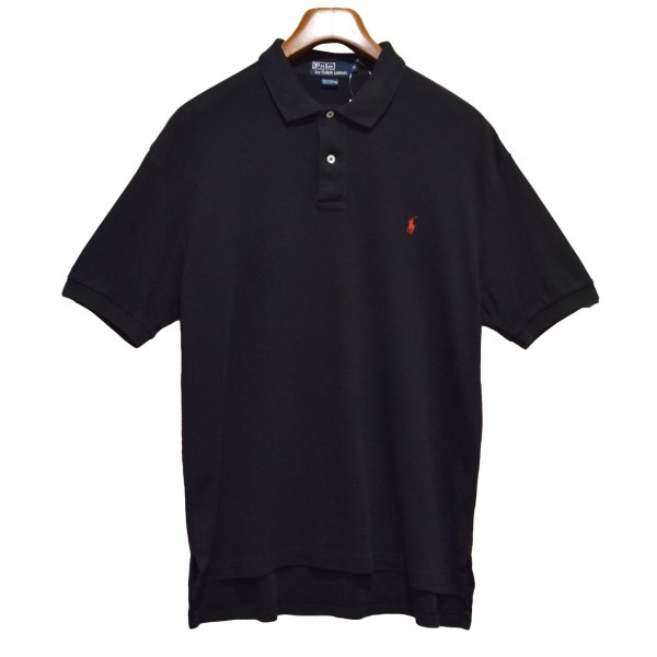 画像1: 【ビンテージ】【オールドラルフローレン】POLO RALPH LAUREN 【黒】無地 コットン【ポロシャツ】【サイズM】  