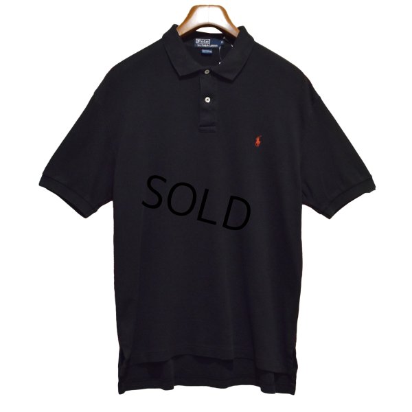 画像1: 【ビンテージ】【オールドラルフローレン】POLO RALPH LAUREN 【黒】無地 コットン【ポロシャツ】【サイズM】  