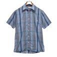 画像1: ビンテージ【pierre cardin】ピエールカルダン【青チェック】半袖【シャツ】【サイズS】<br> (1)