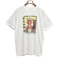 デッドストック 00's~【ビンテージ】【anvil】アンビル【生成り】【Save a life. Adopt a pet】猫と犬と女性【Tシャツ】【サイズL】 