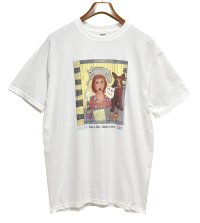 デッドストック 00's~【ビンテージ】【anvil】アンビル【生成り】【Save a life. Adopt a pet】猫と犬と女性【Tシャツ】【サイズL】 