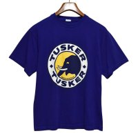 ケニア製【ビンテージ】【TUSKER】【象】ゾウ【紺地】プリント【Tシャツ】【サイズL程度】 