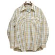 画像1: 80's~【USA製】【ビンテージ】【LEVI'S】【リーバイス】【茶ｘ黄ｘ水色】チェック柄【長袖シャツ】ロングスリーブシャツ【サイズXL】<br> (1)
