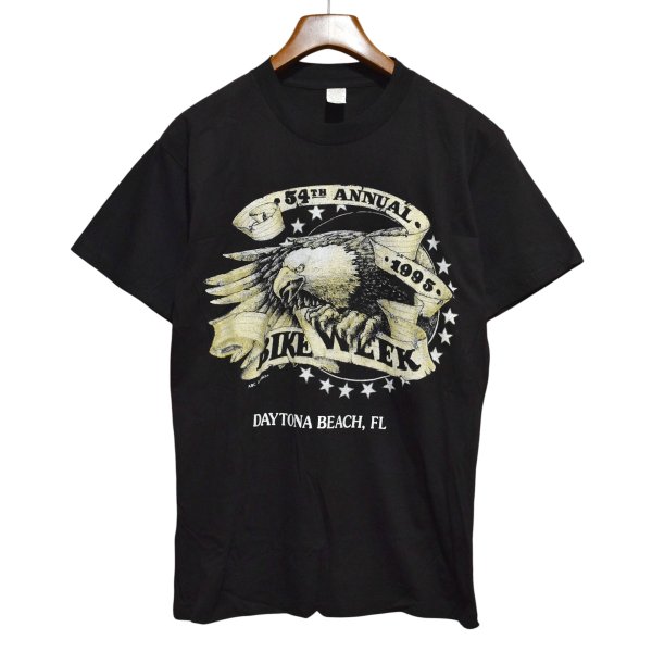 画像2: ほぼ未使用 【90's】ビンテージ【USA製】【デイトナビーチ】BIKE WEEK DAYTONA BEACH 1995 【イーグル】プリント【Tシャツ】Lサイズ程度