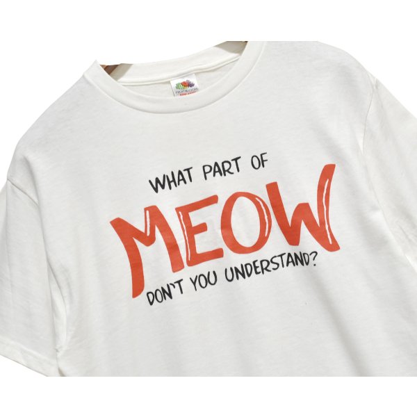 画像3: 00's【ビンテージ】【FRUIT OF THE LOOM 】フルーツオブザルーム【WHAT PART OF MEOW】猫 プリント【 Tシャツ】ネコ【サイズM】 