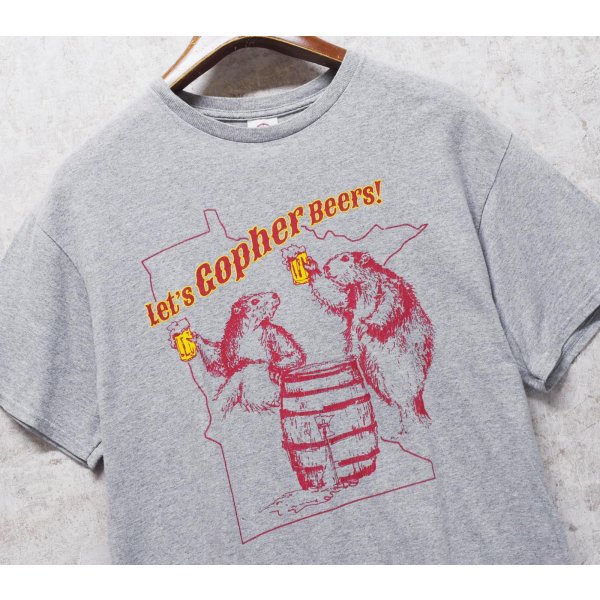 画像2: ビンテージ【DELTA】デルタ【Let's Gopher Beers!】【ゴーファー】【アニマル】【プリントTシャツ】【サイズL】
