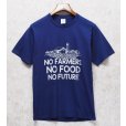 画像1: 【90's】ビンテージ【PORT & COMPANY】【NO FARMERS NO FOOD NO FUTURE】【プリントTシャツ】【ネイビー】【S】 (1)