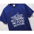 画像2: 【90's】ビンテージ【PORT & COMPANY】【NO FARMERS NO FOOD NO FUTURE】【プリントTシャツ】【ネイビー】【S】 (2)