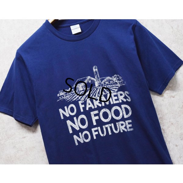 画像2: 【90's】ビンテージ【PORT & COMPANY】【NO FARMERS NO FOOD NO FUTURE】【プリントTシャツ】【ネイビー】【S】