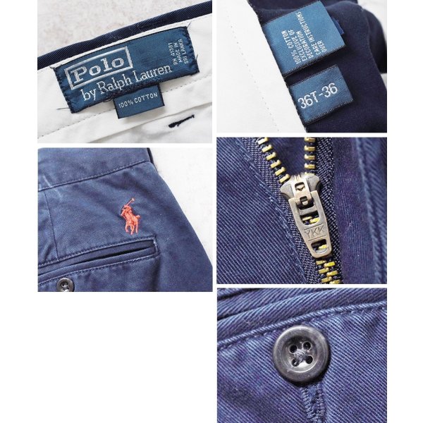 画像2: 【90's】ビンテージ【ポロラルフローレン】【Polo Ralph Lauren】【コットンチノパンツ】【ネイビー】【36×36】