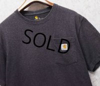 ビンテージ【Carhartt】カーハート【Original Fit】【ポケット付きTシャツ】【チャコールグレー】【M】