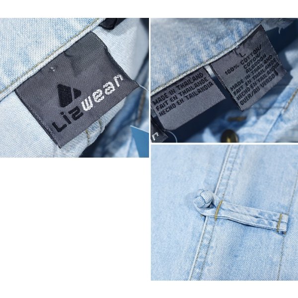 画像2: 【LIZ WEAR】【ライトデニム】カンフージャケット風【デニムジャケット】【チャイナジャケット】【サイズL】 
