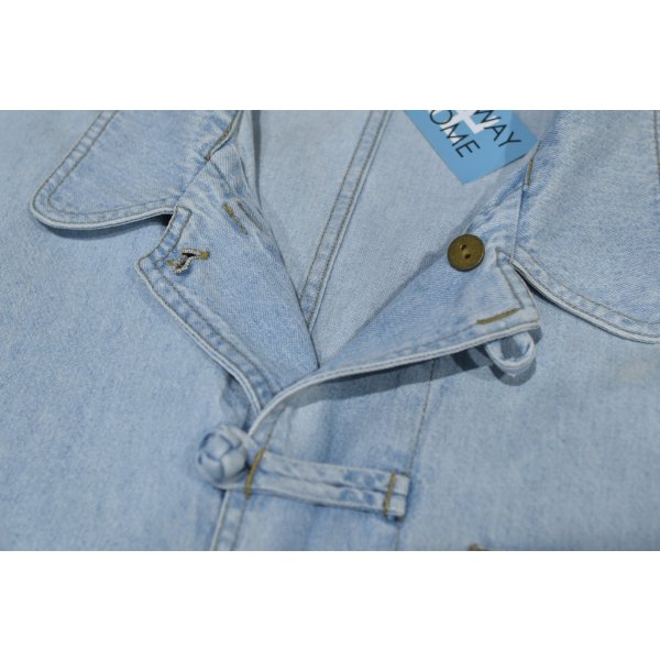 画像4: 【LIZ WEAR】【ライトデニム】カンフージャケット風【デニムジャケット】【チャイナジャケット】【サイズL】 