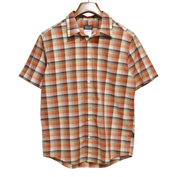 画像1: ビンテージ【Patagonia】【パタゴニア】【オーガニックコットン】【チェック】【半袖シャツ】【サイズS】