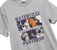 【90's】【USA製】ビンテージ【Kellsport】【WATERVILLE ATHLETICS PANTHERS】【スポーツアイコンプリントTシャツ】【L】