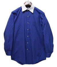 【90's】【USA製】【Brooks Brothers makers】【ブルックスブラザーズ】 青×白 ストライプ 【クレリックシャツ】【15-2】 