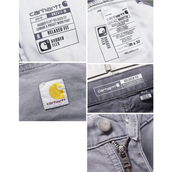 画像2: ビンテージ【Carhartt】【カーハート】【RUGGED FLEX】【RELAXED FIT】【5ポケットワークパンツ】【グレー】【36×32】