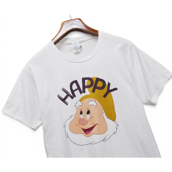 画像1: ビンテージ【PORT & COMPANY】ポート&カンパニー【Disney】ディズニー【HAPPY】【白雪姫】【小人】【プリントTシャツ】【サイズM】
